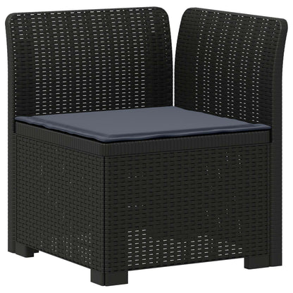 vidaXL 3-Seater Garden Sofa with Cushions Rattan Look PP Anthracite 4
