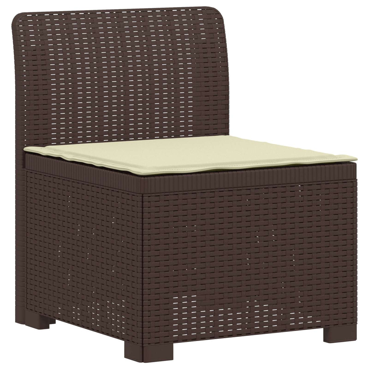 vidaXL 3-Seater Garden Sofa with Cushions Rattan Look PP Brown 3