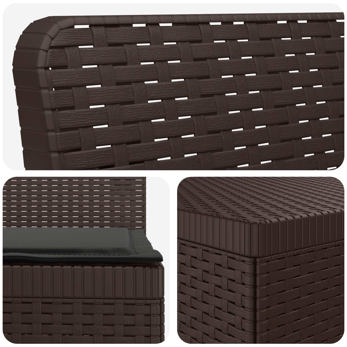 vidaXL 3-Seater Garden Sofa with Cushions Rattan Look PP Brown 5