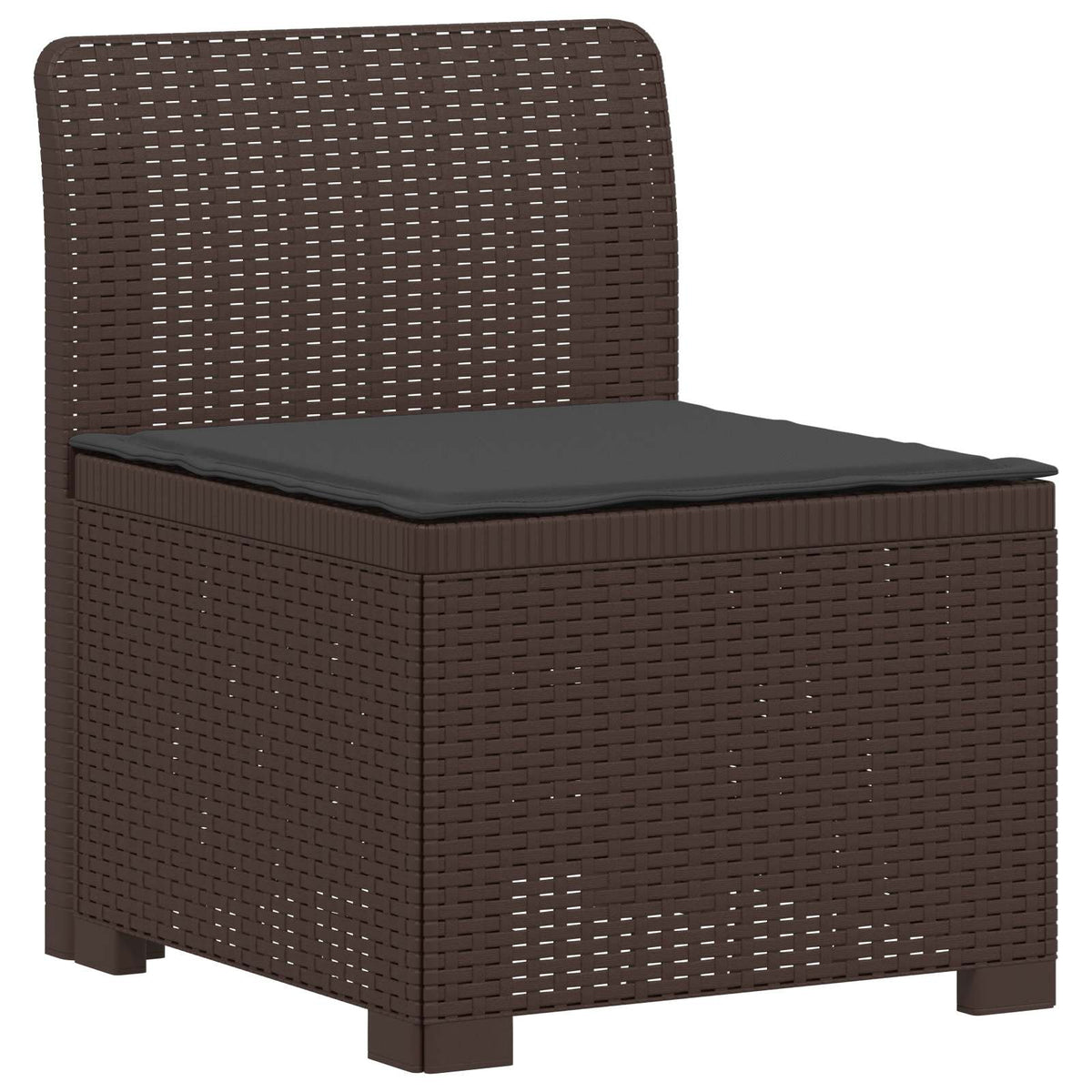 vidaXL 3-Seater Garden Sofa with Cushions Rattan Look PP Brown 3