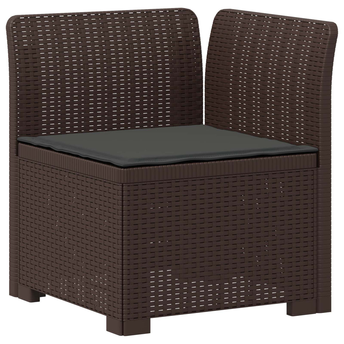 vidaXL 3-Seater Garden Sofa with Cushions Rattan Look PP Brown 4
