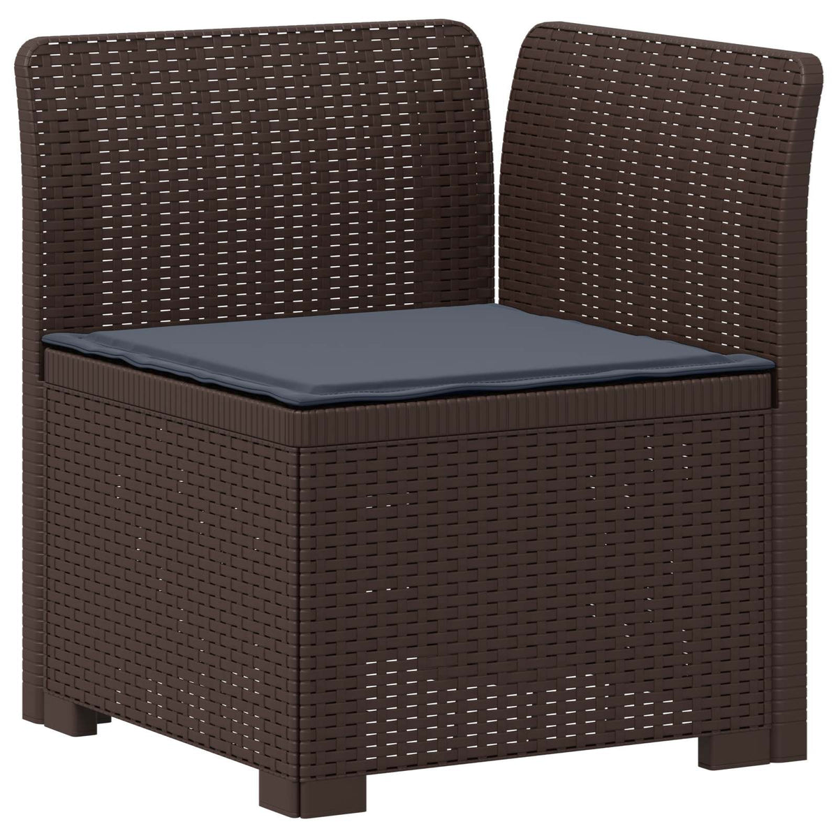 vidaXL 3-Seater Garden Sofa with Cushions Rattan Look PP Brown 4
