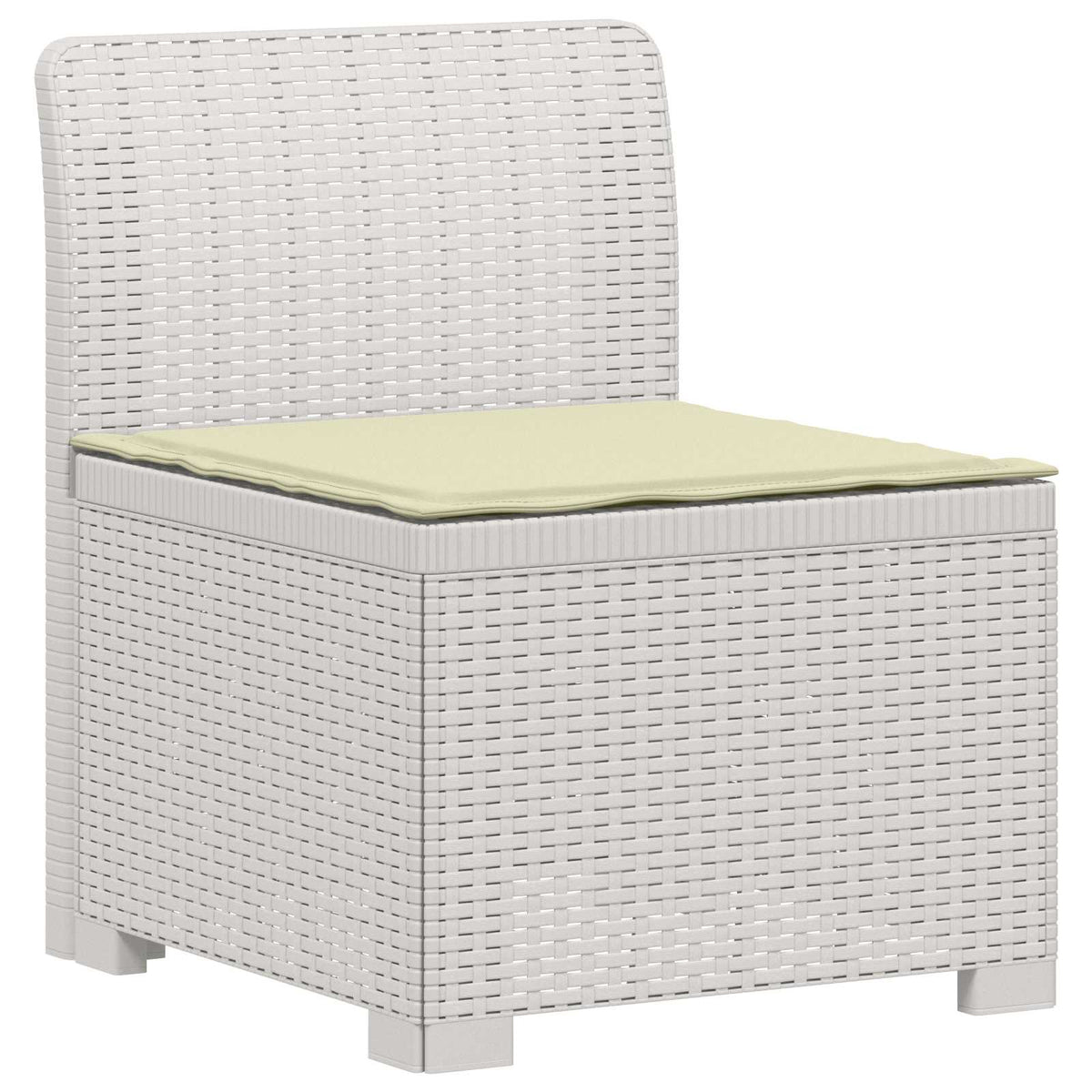 vidaXL 3-Seater Garden Sofa with Cushions Rattan Look PP White 3