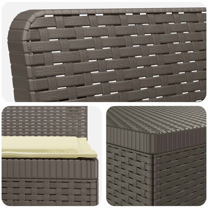 vidaXL 3-Seater Garden Sofa with Cushions Rattan Look PP Light Grey 5