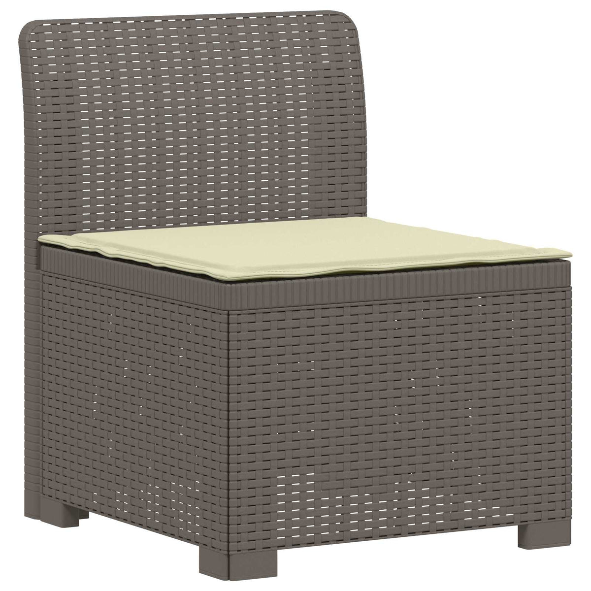 vidaXL 3-Seater Garden Sofa with Cushions Rattan Look PP Light Grey 3