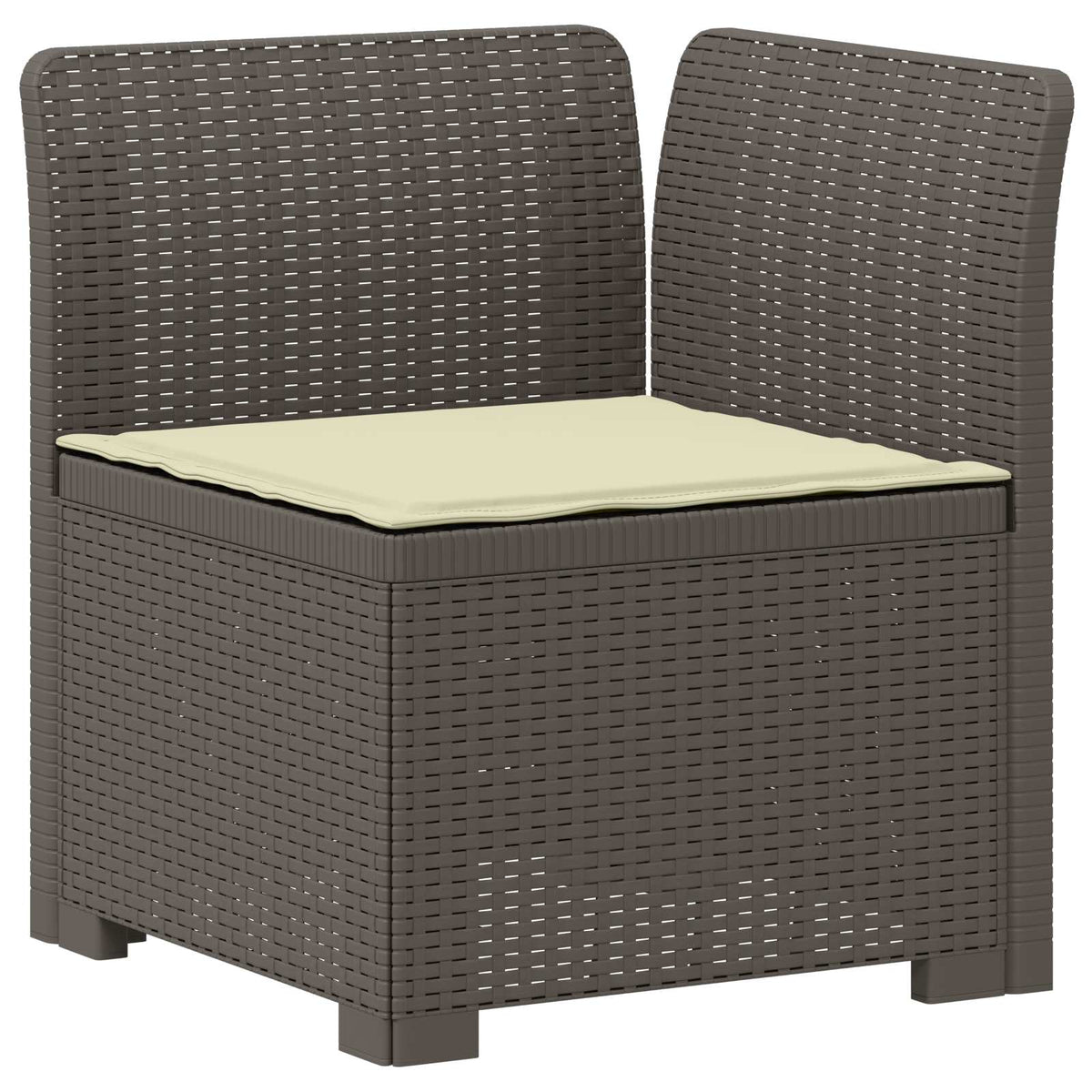 vidaXL 3-Seater Garden Sofa with Cushions Rattan Look PP Light Grey 4