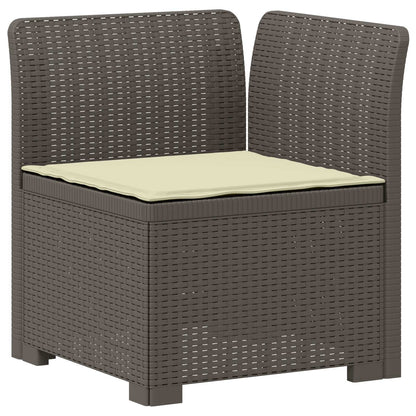 vidaXL 3-Seater Garden Sofa with Cushions Rattan Look PP Light Grey 4