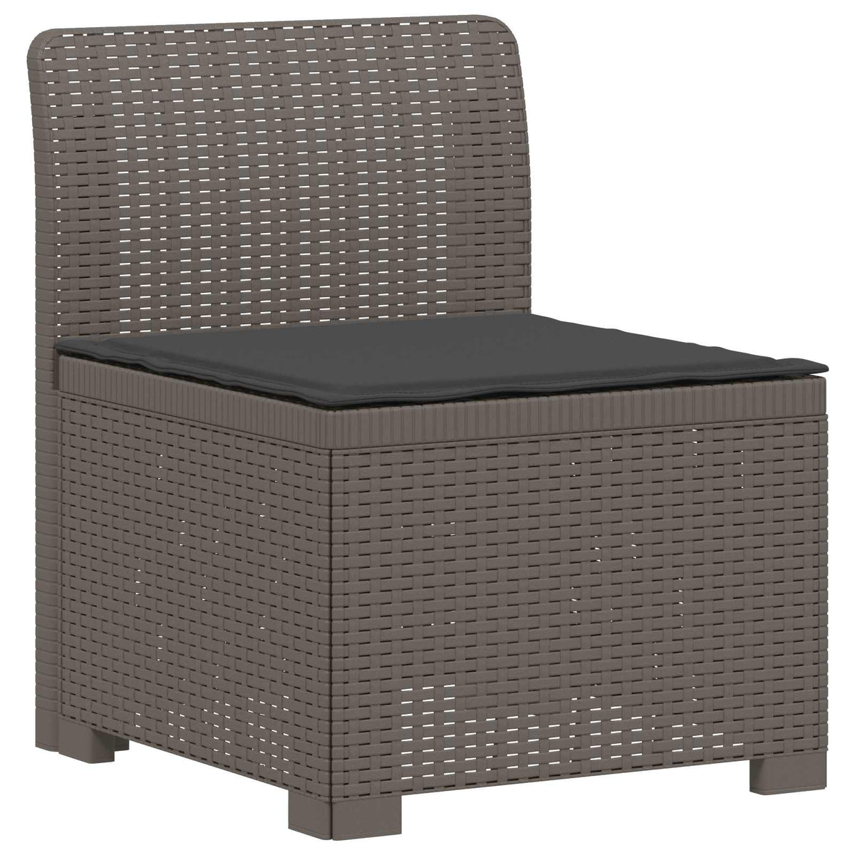 vidaXL 3-Seater Garden Sofa with Cushions Rattan Look PP Light Grey 3