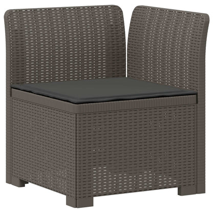vidaXL 3-Seater Garden Sofa with Cushions Rattan Look PP Light Grey 4