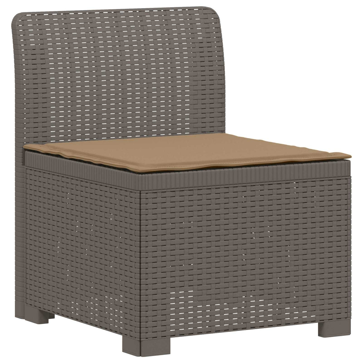 vidaXL 3-Seater Garden Sofa with Cushions Rattan Look PP Light Grey 3