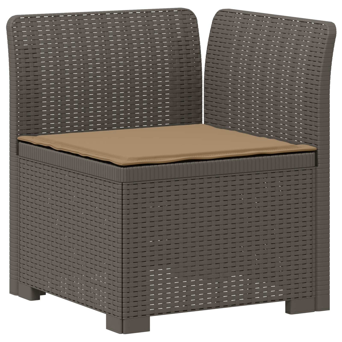 vidaXL 3-Seater Garden Sofa with Cushions Rattan Look PP Light Grey 4