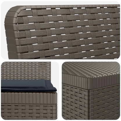 vidaXL 3-Seater Garden Sofa with Cushions Rattan Look PP Light Grey 5