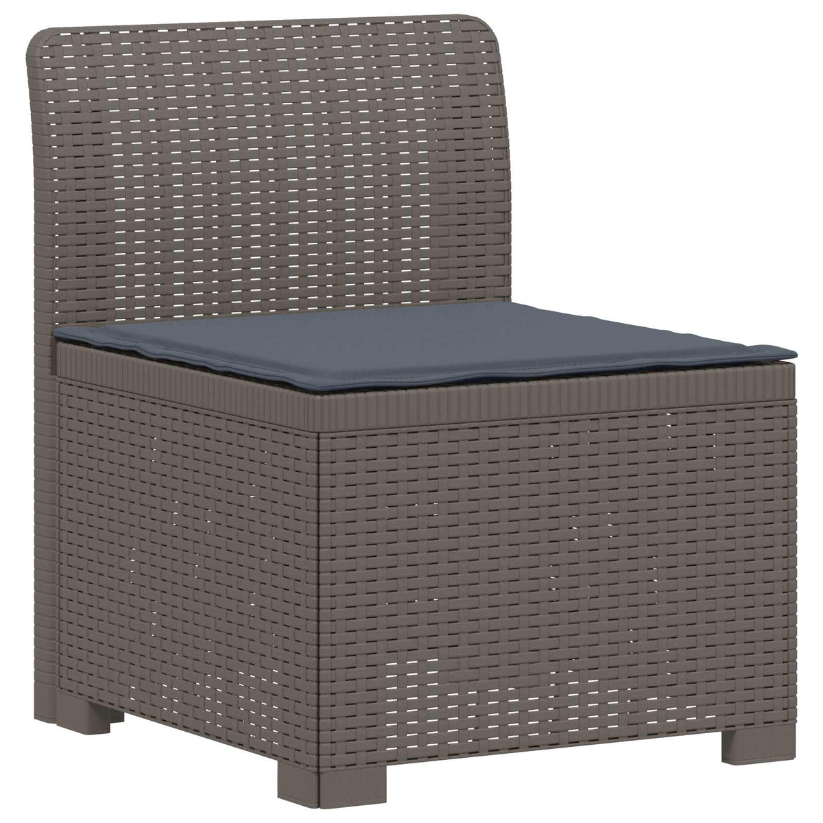 vidaXL 3-Seater Garden Sofa with Cushions Rattan Look PP Light Grey 3
