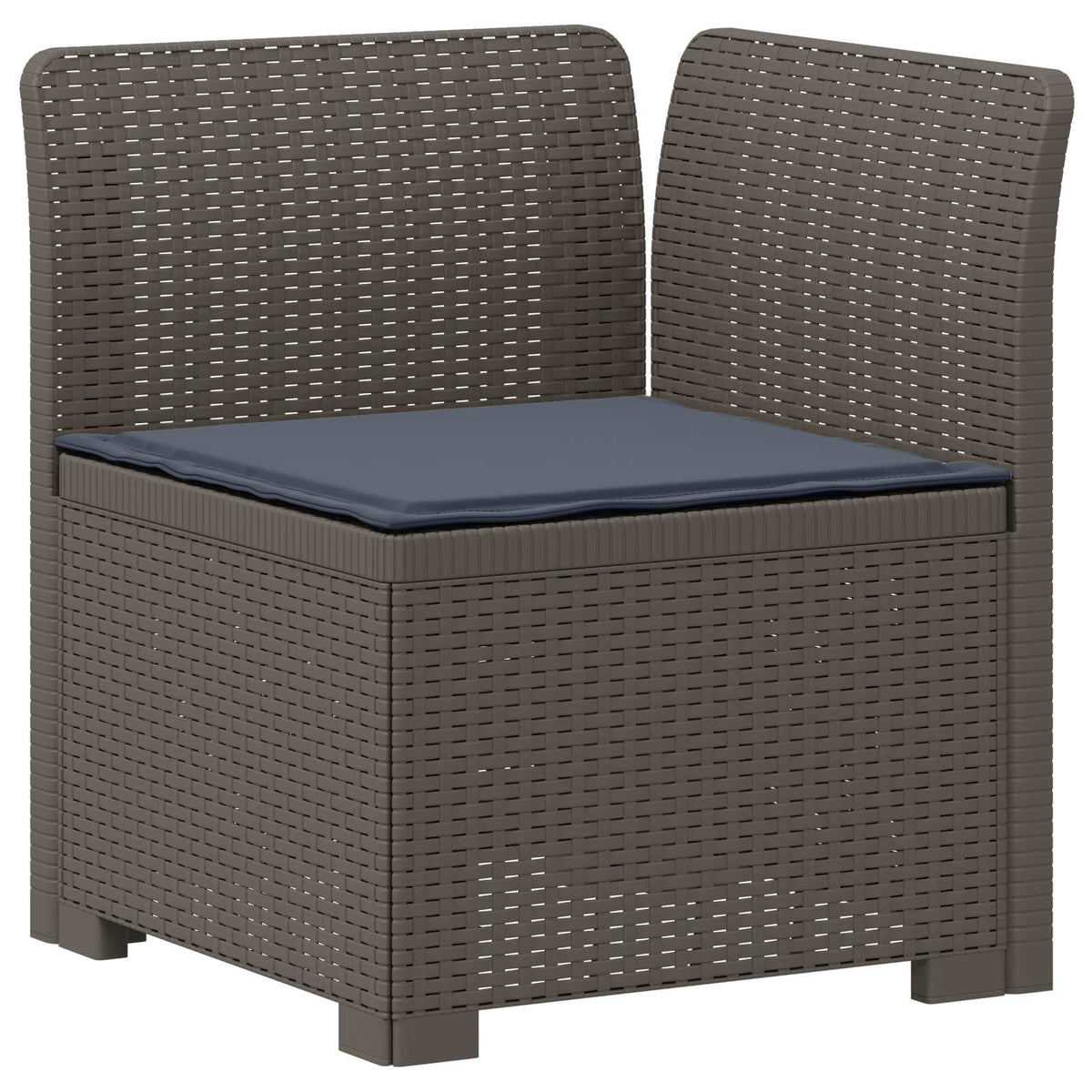 vidaXL 3-Seater Garden Sofa with Cushions Rattan Look PP Light Grey 4