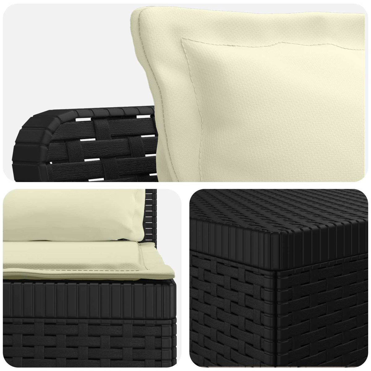 vidaXL 3-Seater Garden Sofa with Cushions Rattan Look PP Anthracite 5