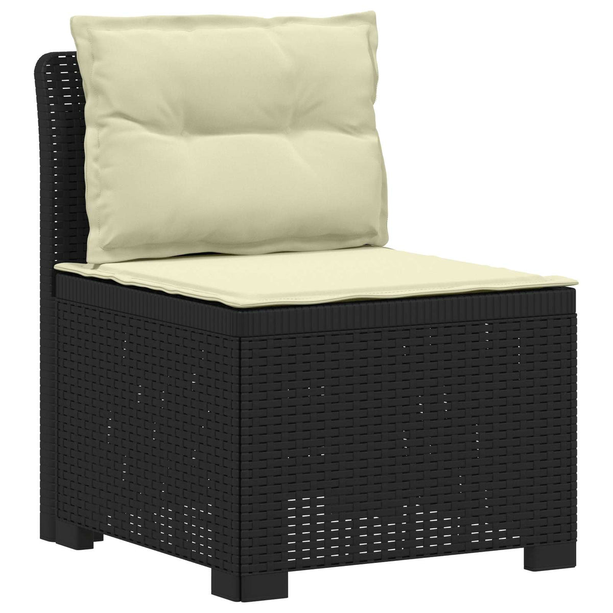 vidaXL 3-Seater Garden Sofa with Cushions Rattan Look PP Anthracite 3