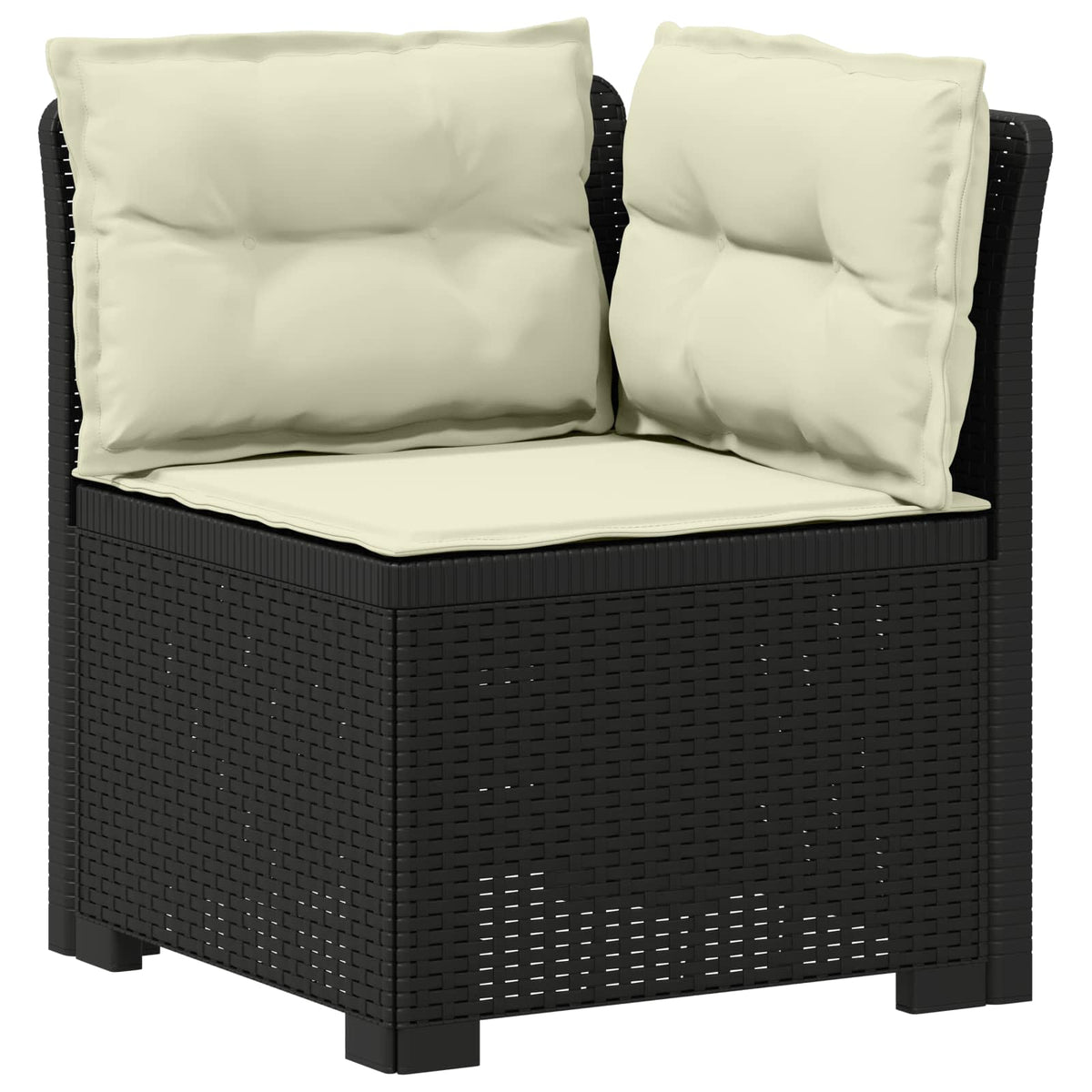 vidaXL 3-Seater Garden Sofa with Cushions Rattan Look PP Anthracite 4