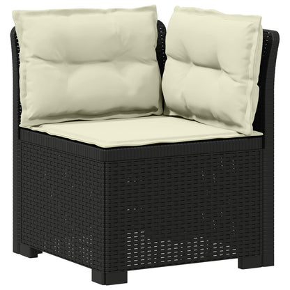 vidaXL 3-Seater Garden Sofa with Cushions Rattan Look PP Anthracite 4