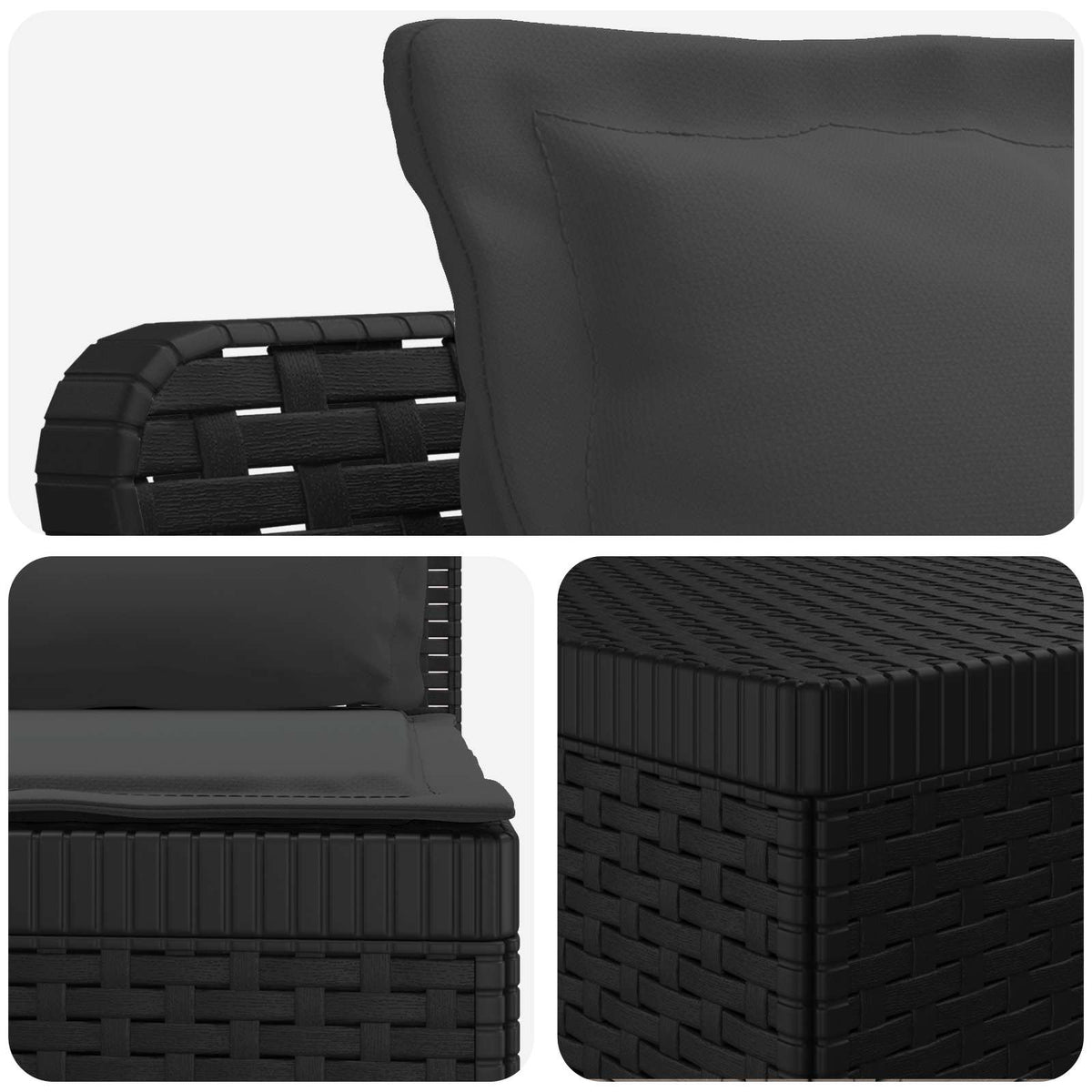 vidaXL 3-Seater Garden Sofa with Cushions Rattan Look PP Anthracite 5