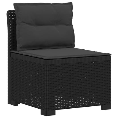 vidaXL 3-Seater Garden Sofa with Cushions Rattan Look PP Anthracite 3