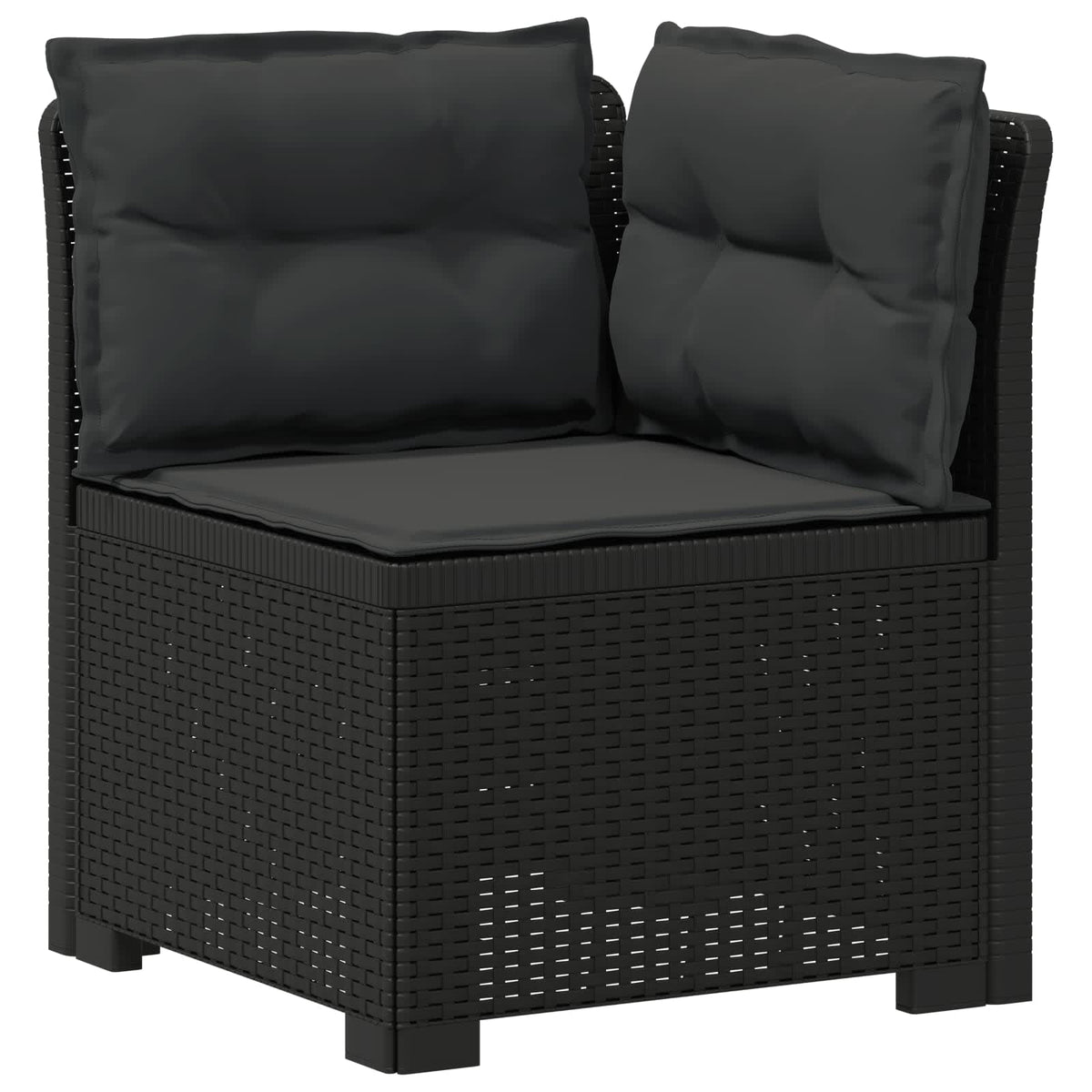 vidaXL 3-Seater Garden Sofa with Cushions Rattan Look PP Anthracite 4