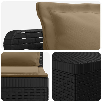 vidaXL 3-Seater Garden Sofa with Cushions Rattan Look PP Anthracite 5