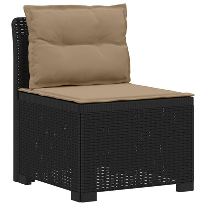 vidaXL 3-Seater Garden Sofa with Cushions Rattan Look PP Anthracite 3