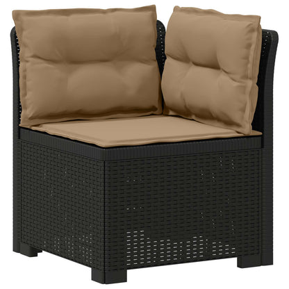 vidaXL 3-Seater Garden Sofa with Cushions Rattan Look PP Anthracite 4