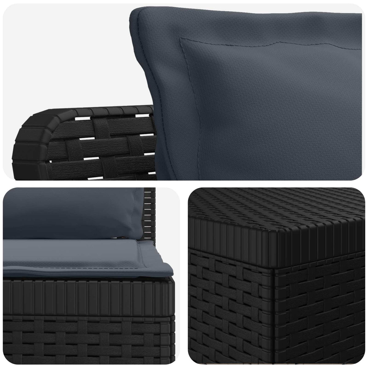vidaXL 3-Seater Garden Sofa with Cushions Rattan Look PP Anthracite 5