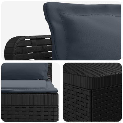 vidaXL 3-Seater Garden Sofa with Cushions Rattan Look PP Anthracite 5