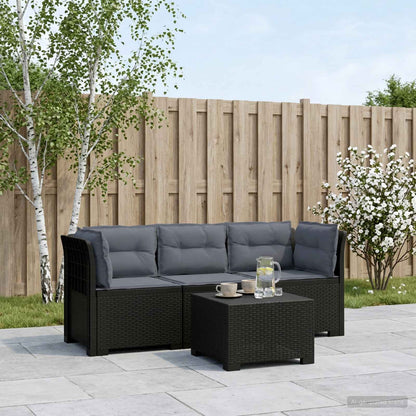 vidaXL 3-Seater Garden Sofa with Cushions Rattan Look PP Anthracite 1