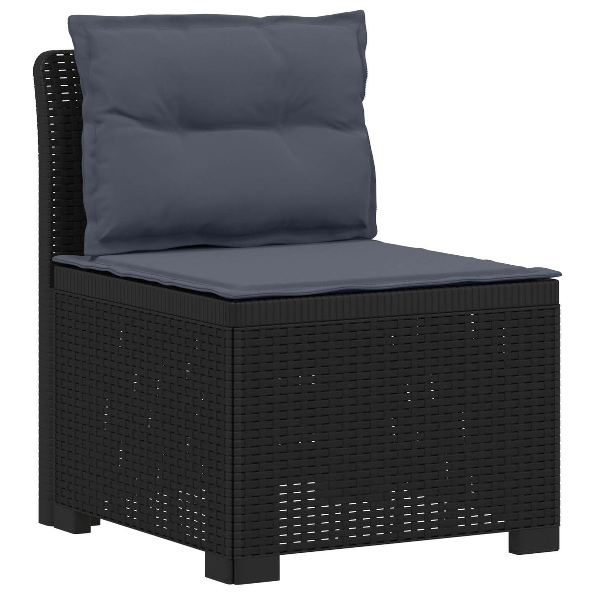 vidaXL 3-Seater Garden Sofa with Cushions Rattan Look PP Anthracite 3