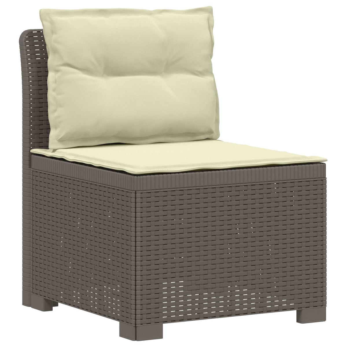 vidaXL 3-Seater Garden Sofa with Cushions Rattan Look PP Light Grey 3