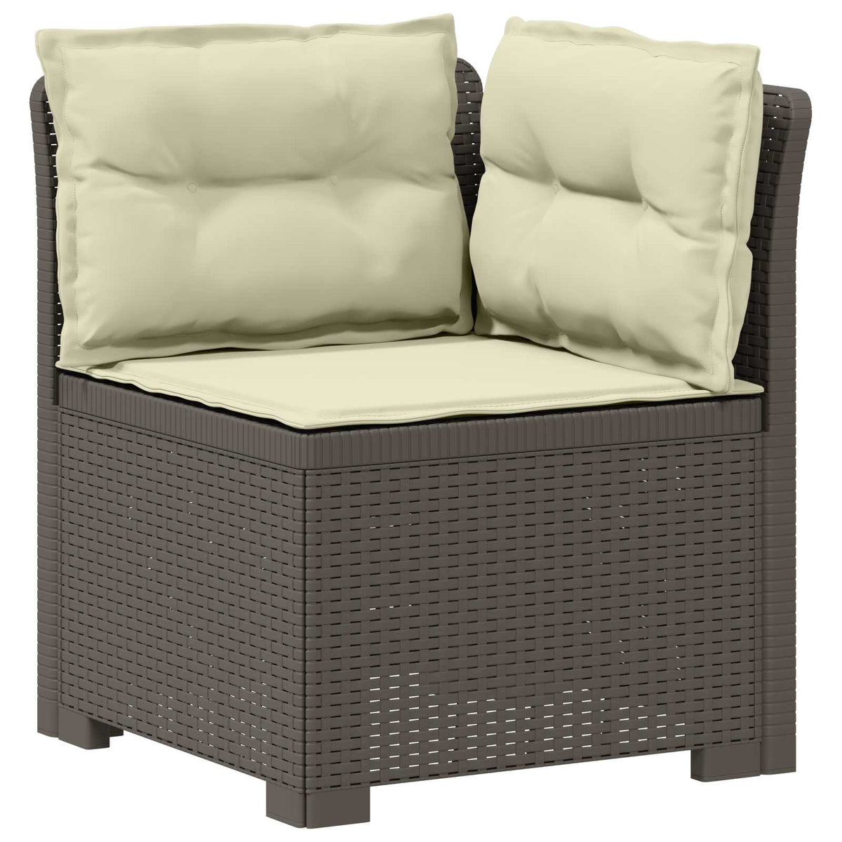 vidaXL 3-Seater Garden Sofa with Cushions Rattan Look PP Light Grey 4