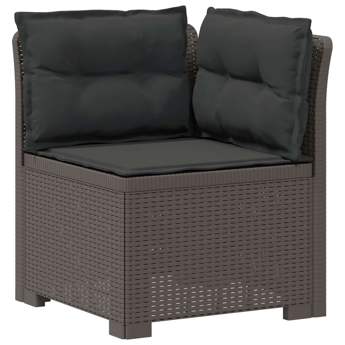 vidaXL 3-Seater Garden Sofa with Cushions Rattan Look PP Light Grey 4