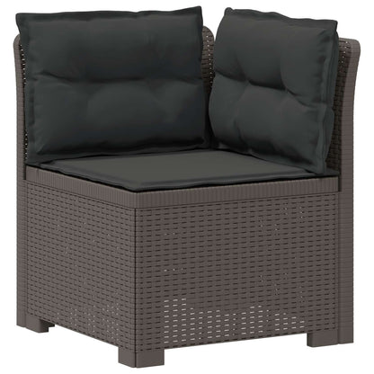 vidaXL 3-Seater Garden Sofa with Cushions Rattan Look PP Light Grey 4