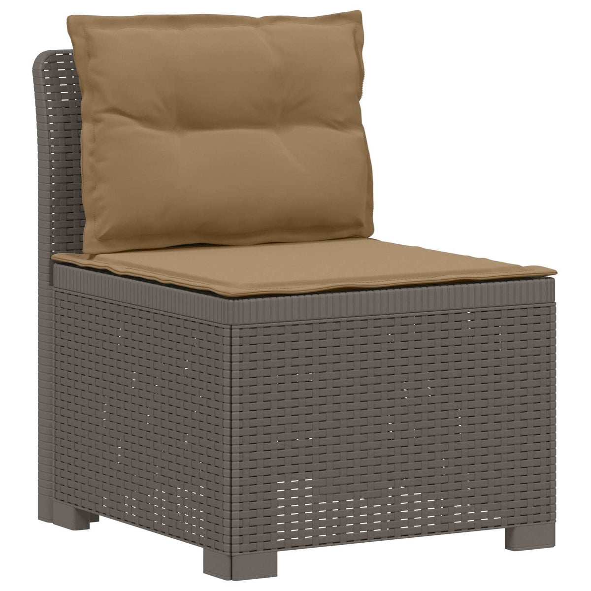 vidaXL 3-Seater Garden Sofa with Cushions Rattan Look PP Light Grey 3