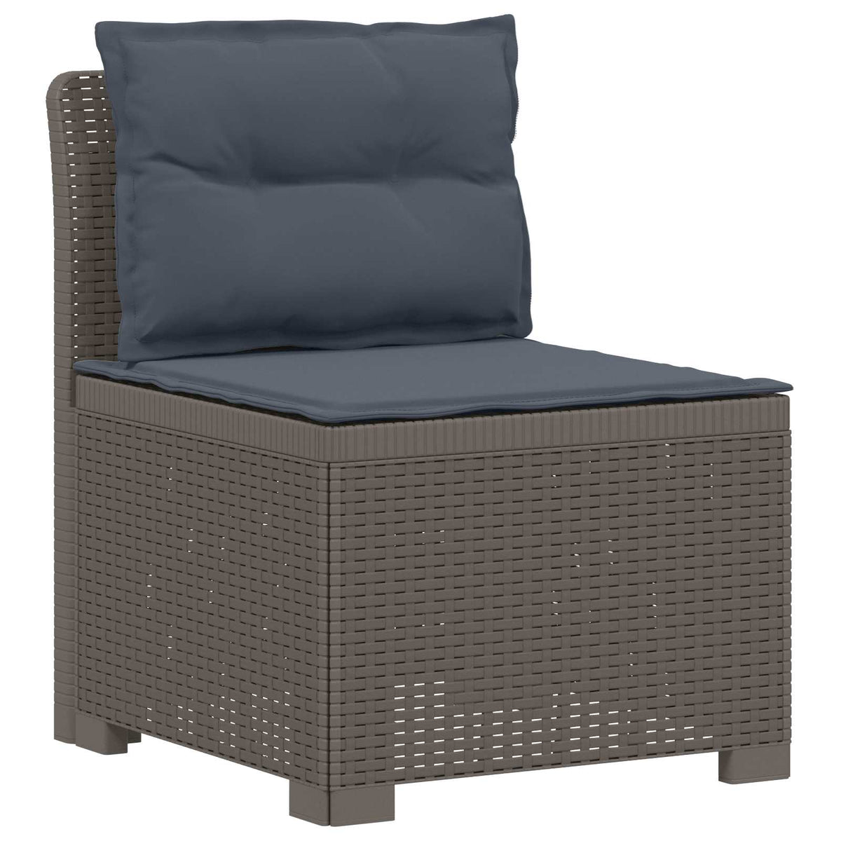 vidaXL 3-Seater Garden Sofa with Cushions Rattan Look PP Light Grey 3