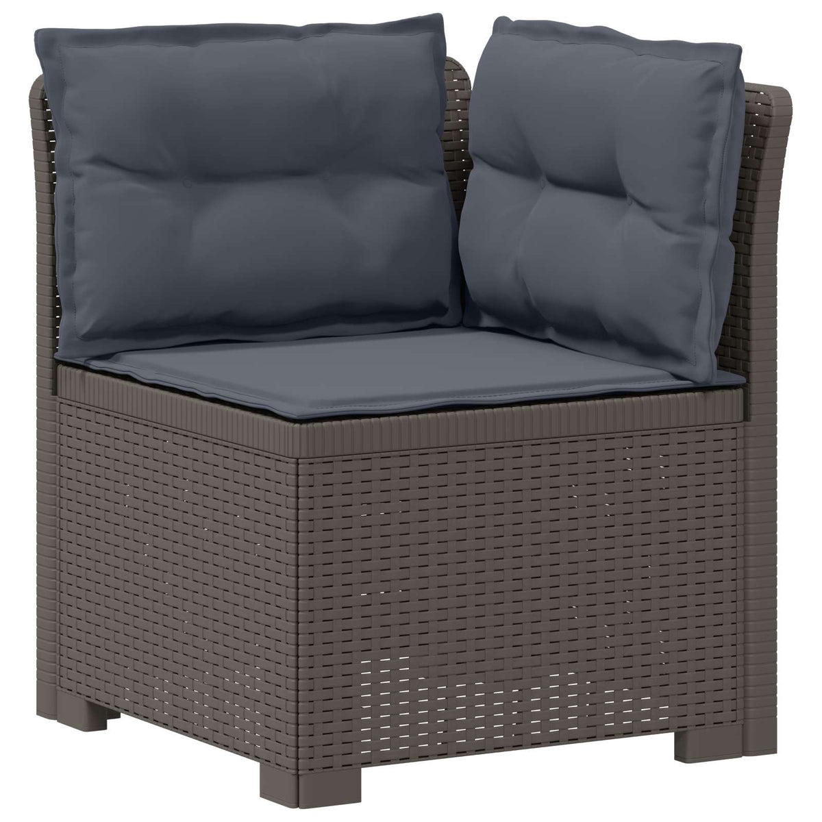 vidaXL 3-Seater Garden Sofa with Cushions Rattan Look PP Light Grey 4