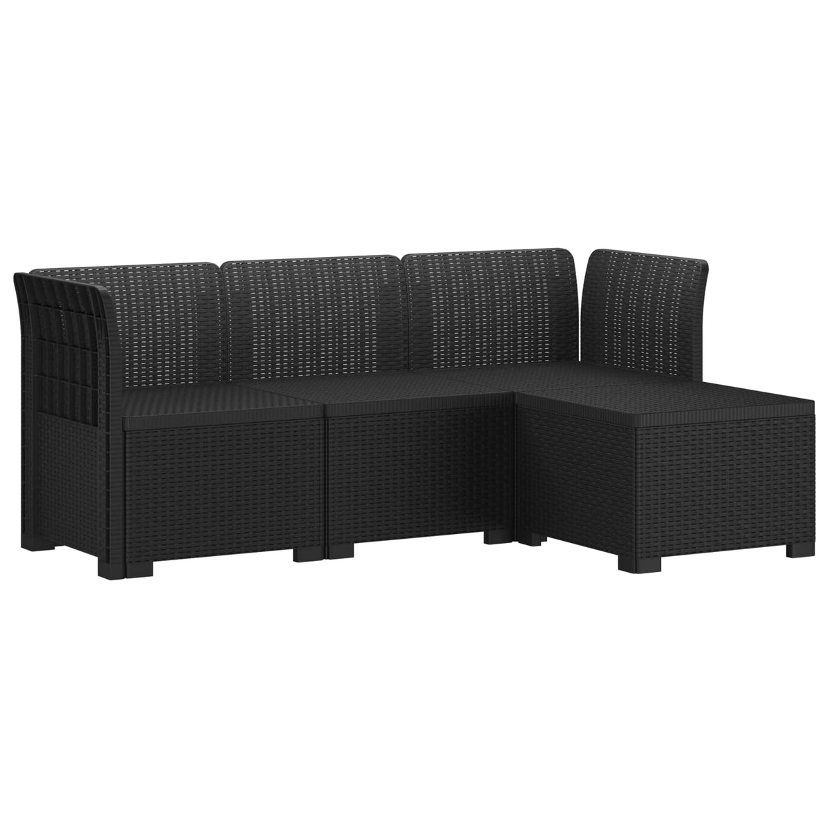 vidaXL 4-Seater Garden Sofa Rattan Look PP Anthracite 2