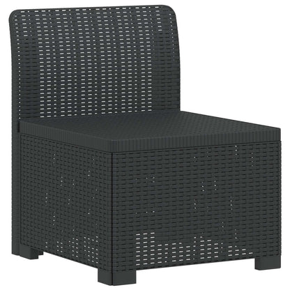 vidaXL 4-Seater Garden Sofa Rattan Look PP Anthracite 3