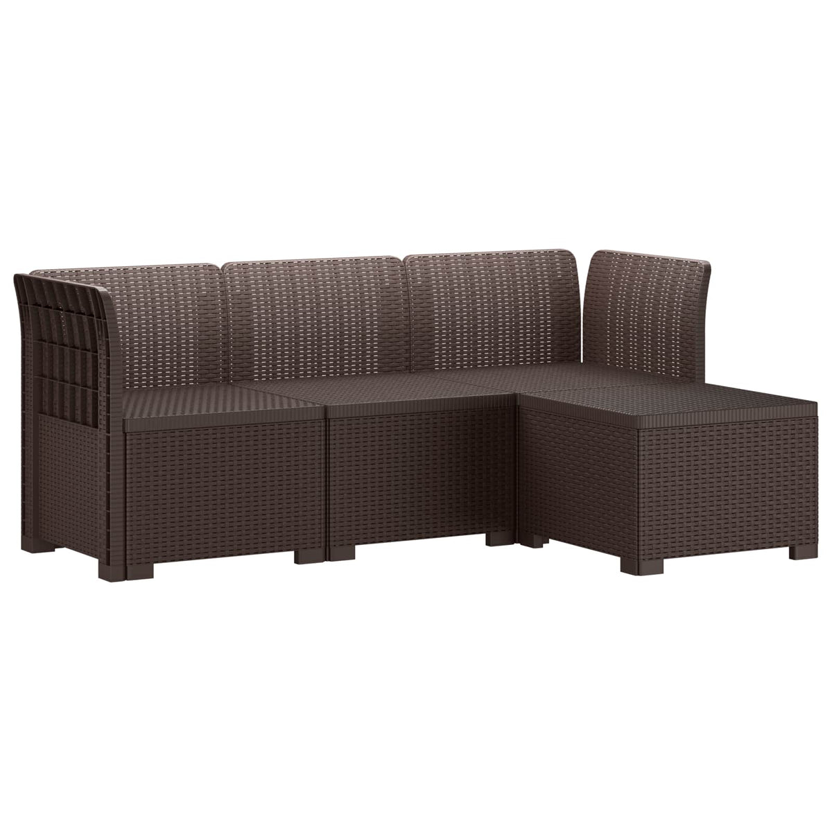 vidaXL 4-Seater Garden Sofa Rattan Look PP Brown 2