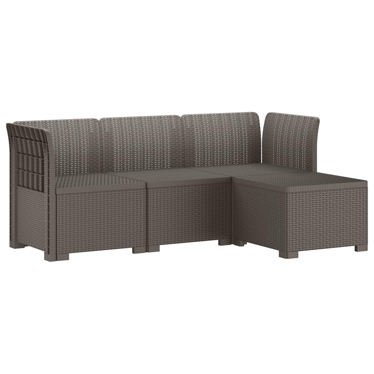 vidaXL 4-Seater Garden Sofa Rattan Look PP Light Grey 2