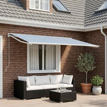 Awning Replacement Fabric Blue white