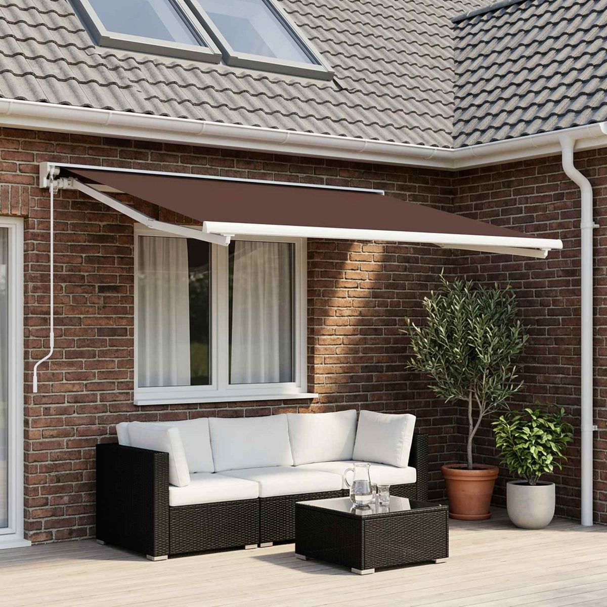 Awning Replacement Fabric Polyester Brown