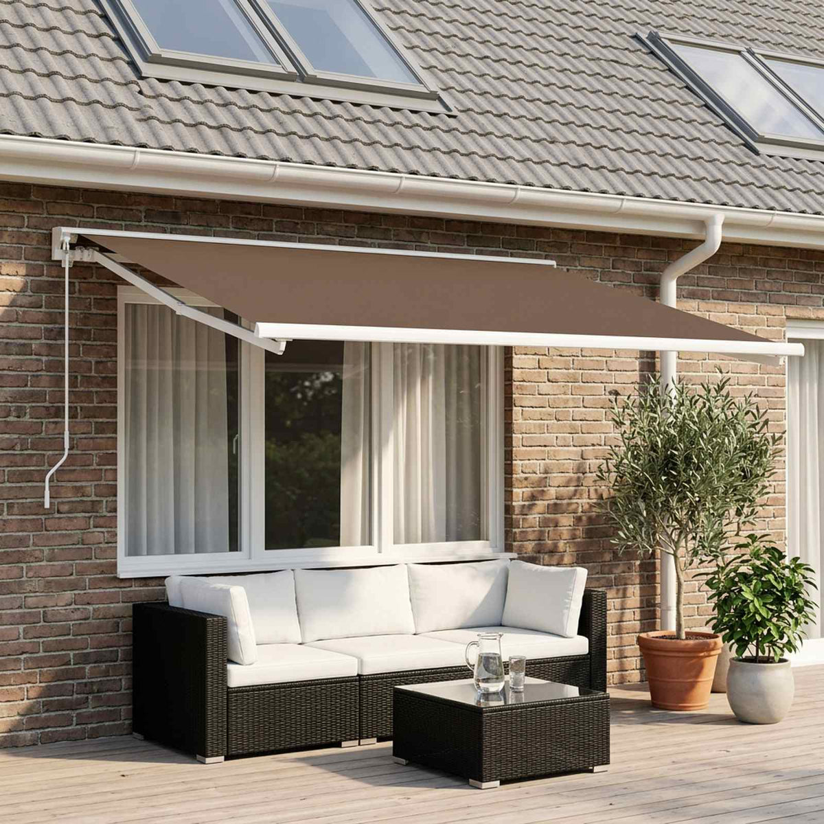 Awning Replacement Fabric 350 x 250 cm Polyester Beige