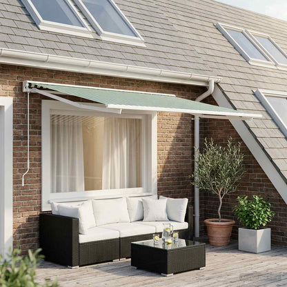 Awning Replacement Fabric Polyester Green white