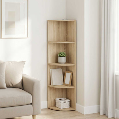 Corner Shelf 4-Tier 31.5 x 31 x 130 cm Engineered Wood Sonoma oak