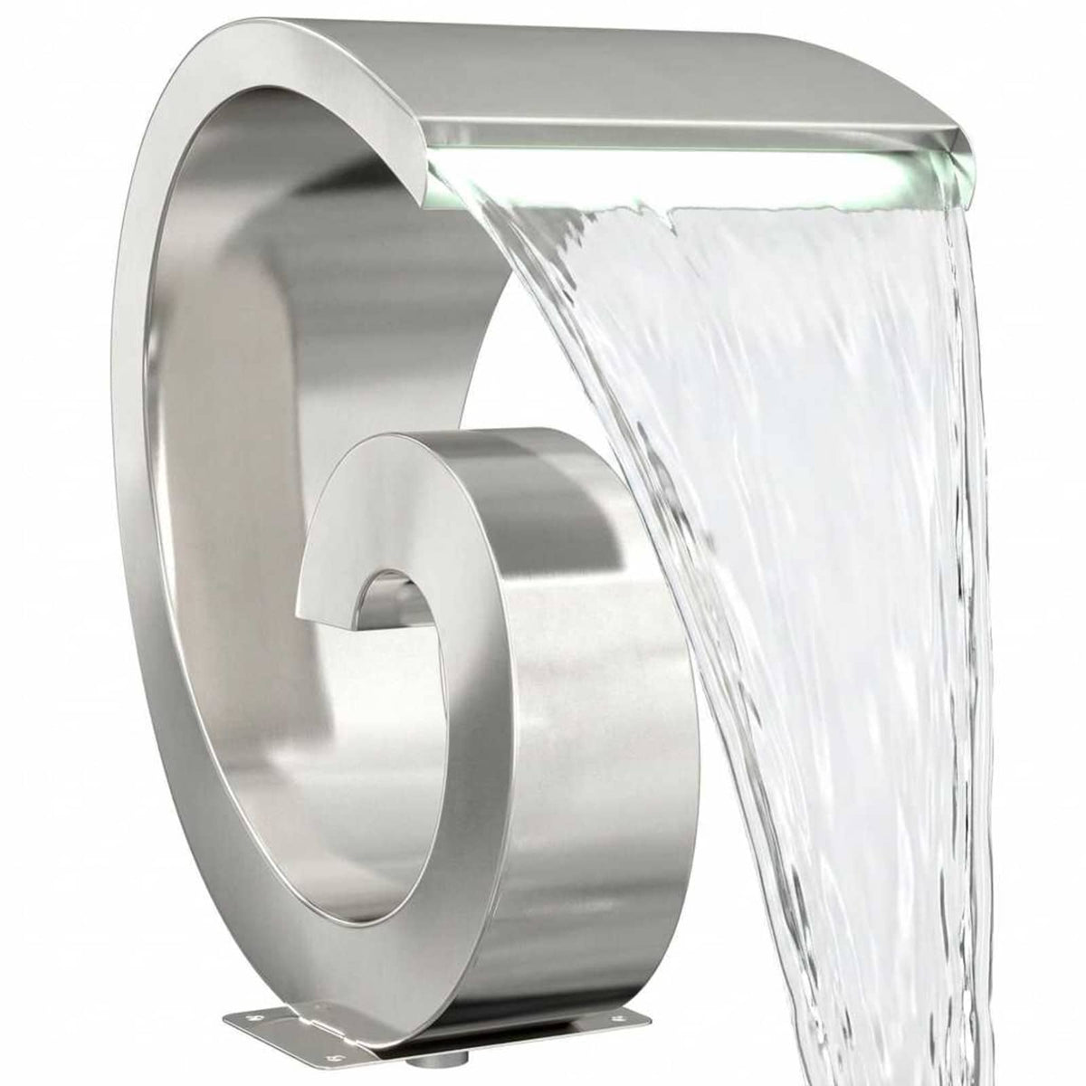 vidaXL Pool Waterfall with LED Stainless Steel 304 50 x 30 x 53 cm 2