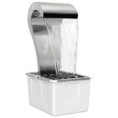 vidaXL Garden Waterfall Stainless Steel 304 54.5 x 34 x 83 cm Silver 2